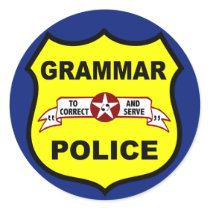 Grammatik-Polizei-Aufkleber