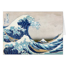 Grand 葛飾北斎の神奈川沖浪裏 de Hokusai de vague Cartes De Vœux