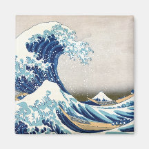 Grand 葛飾北斎の神奈川沖浪裏 de Hokusai de vague Aimants Pour Réfrigérateur