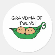 Grand-maman de cosse de jumeaux adhésifs
