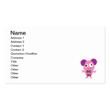 Grande soeur de monstre rose carte de visite