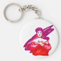 Graphique de chanteur, version de couleur rouge porte-clé