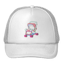Graphique rose de fantaisie de poussette de bébé casquettes de camionneur