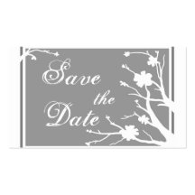 Graue Blumengeschäftskarten des themas Save the Da Visitenkartenvorlage