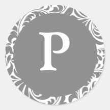 Graue graue kundengerechte des Monogramm-P laden S Aufkleber