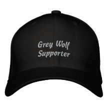 Grauer Wolf-Anhänger gestickte Kappe Bestickte Mützen