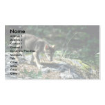 Grauer Wolf-kleiner Welpe im grünen Holz Visitenkartenvorlage