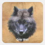 GRAUER WOLF-KOPF Tier-Anhänger-Aufkleber