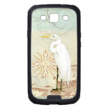 Great Egret Coastal Shore Beach Birds Nautical Art Samsung Galaxy SIII Covers