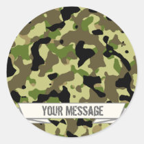 Green and Khaki Camoflage Sticker w/ Band aufkleber