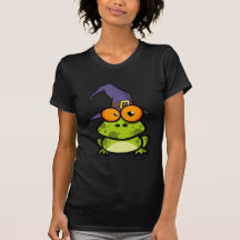 Grenouille avec un chapeau de sorcière t-shirts