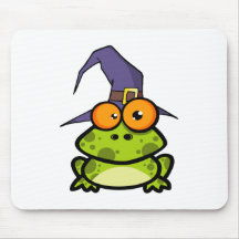 Grenouille avec un chapeau de sorcière tapis de souris