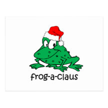 Grenouille drôle de Noël Cartes Postales
