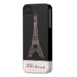 Griffonnage chic de Tour Eiffel de Paris personnal Coque iPhone 4