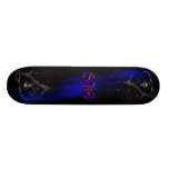 Grimmiger Sensenmann mit blauen Flammen Individuelle Skatedecks