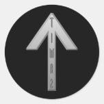 Gris de Tiwaz Rune Adhésifs Ronds
