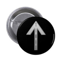 Gris de Tiwaz Rune Badges Avec Agrafe