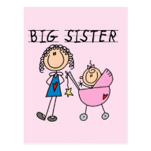 Große Schwester mit wenigen SIS-T-Shirts Postkarte