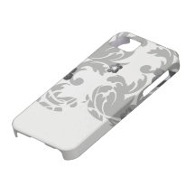 großer weißer und schwarzer mutiger Damast iPhone 5 Cover