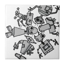 Groupe de robots carreau en céramique