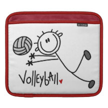 Grundlegender männlicher Strichmännchen-Volleyball iPad Sleeves