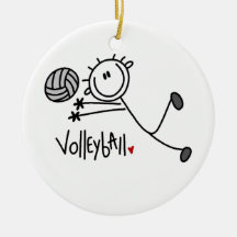 Grundlegender männlicher Strichmännchen-Volleyball Weihnachtsbaum Ornament