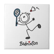 Grundlegendes männliches Strichmännchen-Badminton Keramikfliesen