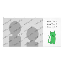 Grüne Katze Individuelle Photo Karte