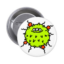 Grüne Mikrobe Button