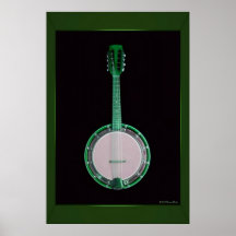 Grüner Banjo-Druck Plakat