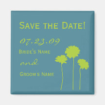 Grüner Gänseblümchen-Save the Date Magnet Kühlschrankmagnet