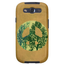 Grüner Kasten Baum-Friedenszeichen-Samsung-Galaxie Galaxy SIII Hüllen