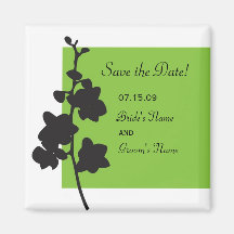 Grüner Orchideen-Save the Date Magnet Magnete