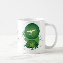 Grüner Sonnenuntergang Tee Tasse