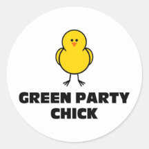 Grünes Party-Küken Stickers