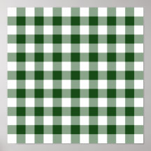 Grünes und weißes Gingham-Muster Plakatdruck