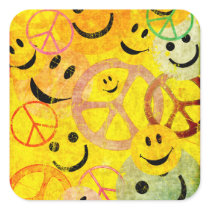 Grunge-Art-Friedenszeichen und -Smiley