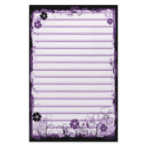 Grunge-Strudel-Blumen zeichneten Briefpapier-weiße