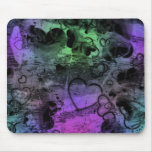 Grungy beunruhigte flippige Farbherzen Mousepad
