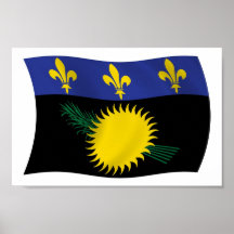 Guadeloupe-Flaggen-Plakat-Druck