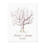 Guestbook d'arbre d'empreinte digitale de mariage toiles tendues sur châssis