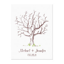 Guestbook d'arbre d'empreinte digitale de mariage toiles tendues sur châssis