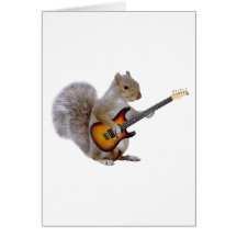 Guitare d'écureuil cartes de vœux