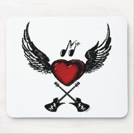 Guitare Wingedheart Tapis De Souris