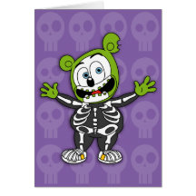 Gummibär Skeleton Halloween Karte