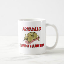 Gürteltier eingeschlossen in einem menschlichen Kö Tee Tasse