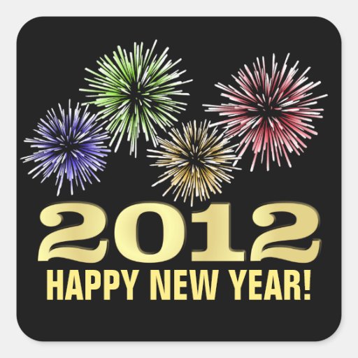 Guten Rutsch ins Neue Jahr-Aufkleber - 2012 mit Fe
