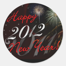 Guten Rutsch ins Neue Jahr-Aufkleber - 2012 mit Fe