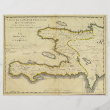Haiti-Karte 1814 durch Mathew Carey Flyerdruck