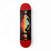 Halbes Rohr-u. Sonnenuntergang-Skateboard